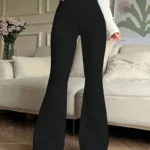 Women's High-Waisted Yoga Flared Pants Black Sexy Leggings Casual Trousers Comfortable Stretchy Bottoms for Fitness And Exercise