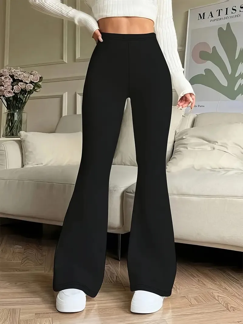 S8dabcf2bf4234178af70383cf37b8d27h.webp Women's High-Waisted Yoga Flared Pants Black Sexy Leggings Casual Trousers Comfortable Stretchy Bottoms for Fitness And Exercise - Image 1